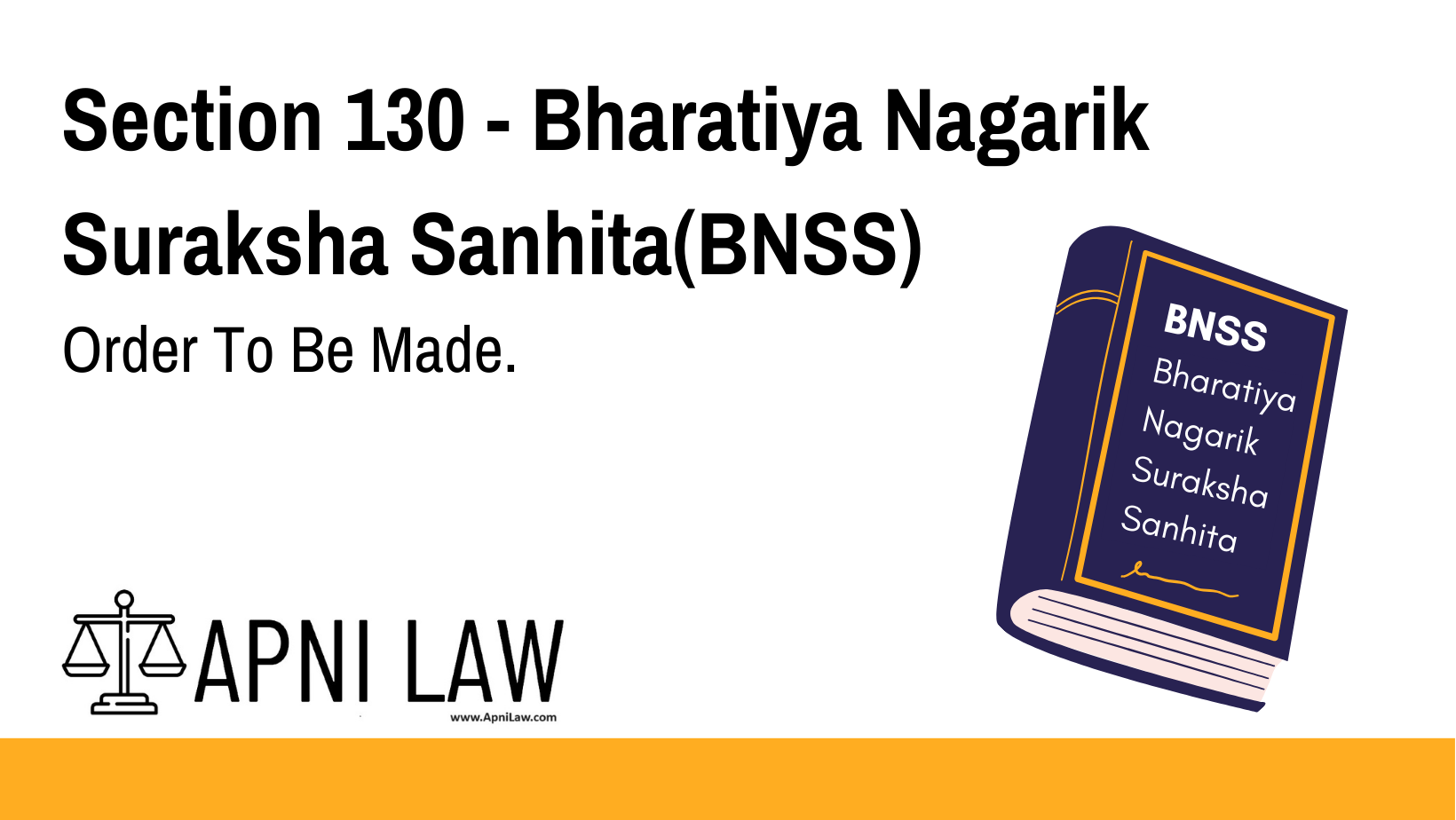 Section 130 - Bharatiya Nagarik Suraksha Sanhita(BNSS) - Order To Be Made